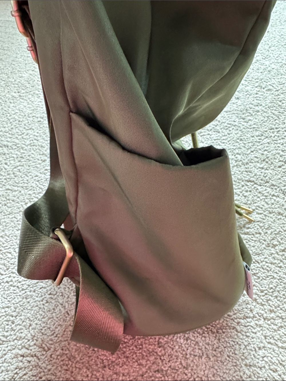 Green Nylon Drawstring Backpack - Picture 13 of 16